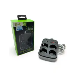 Мережевий фільтр XoKo SP-4-2-1 4 розетки, 3 USB, 2 м Black (XK-SP-4-2-1-BK) UA
