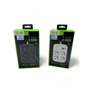 Мережевий фільтр XoKo SP-4-2-1 4 розетки, 3 USB, 2 м Black (XK-SP-4-2-1-BK) UA