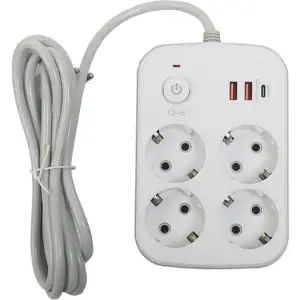 Сетевой фильтр XoKo SP-4-2-1 4 розетки, 3 USB, 2 м White (XK-SP-4-2-1-WH) UA