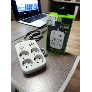 Сетевой фильтр XoKo SP-4-2-1 4 розетки, 3 USB, 2 м White (XK-SP-4-2-1-WH) UA