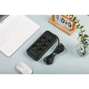 Мережевий фільтр XoKo SP-6-4-1 6 розеток, 5 USB, 2 м Black (XК-SP6-4-1-BK) UA
