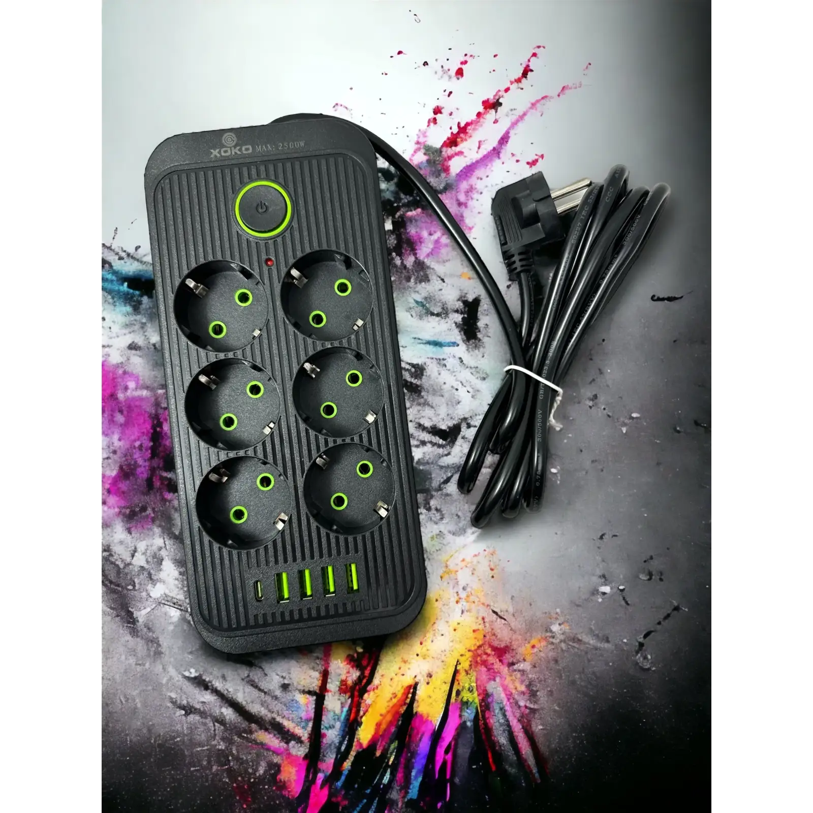 Мережевий фільтр XoKo SP-6-4-1 6 розеток, 5 USB, 2 м Black (XК-SP6-4-1-BK) UA
