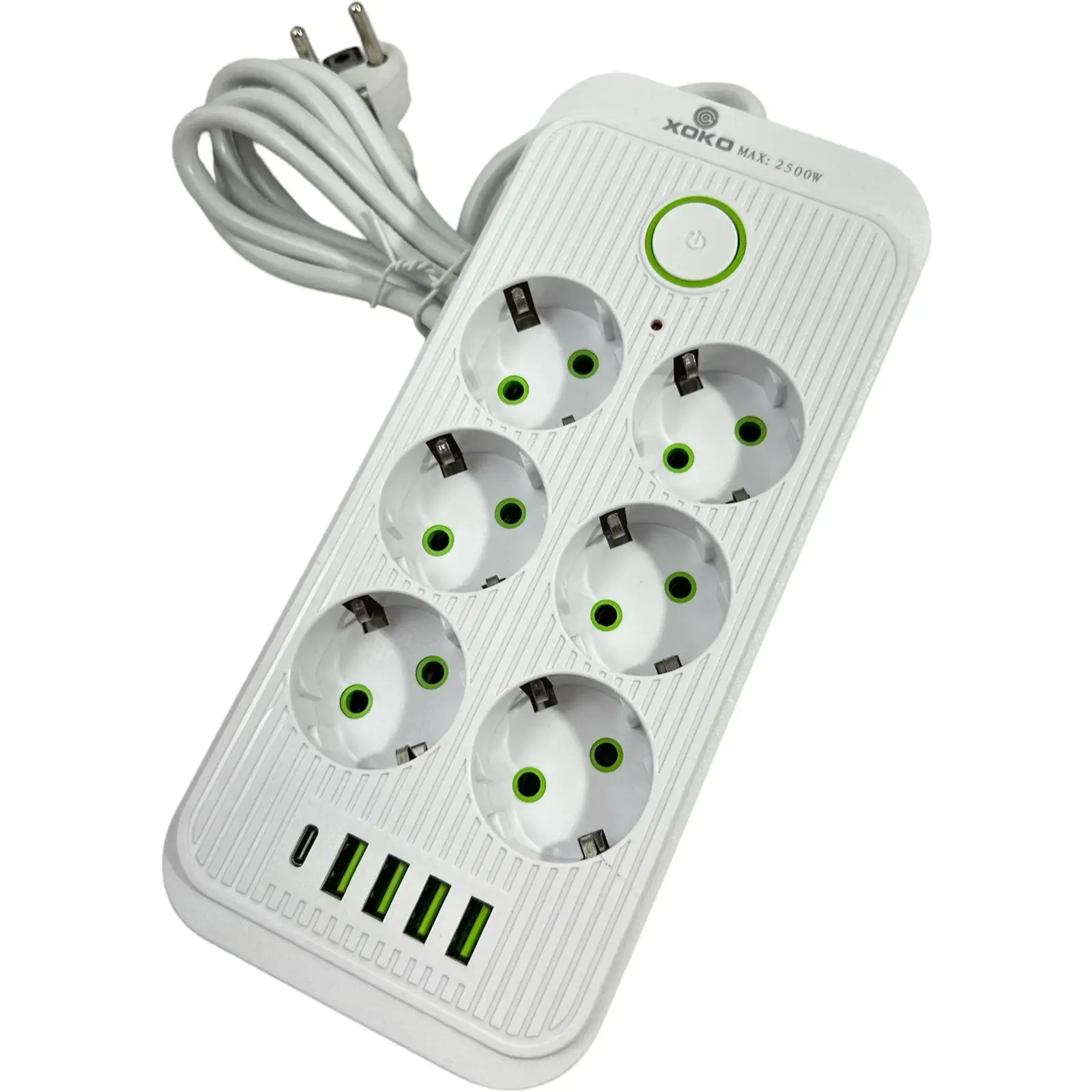 Сетевой фильтр XoKo SP-6-4-1 6 розеток, 5 USB, 2 м White (XК-SP6-4-1-WH) UA