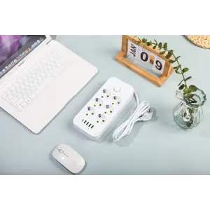 Сетевой фильтр XoKo SP-6-4-1 6 розеток, 5 USB, 2 м White (XК-SP6-4-1-WH) UA