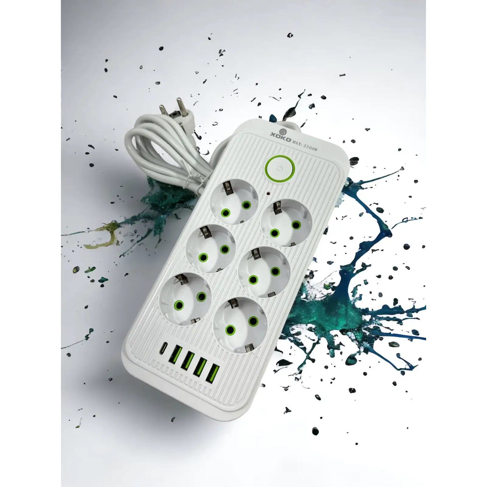 Сетевой фильтр XoKo SP-6-4-1 6 розеток, 5 USB, 2 м White (XК-SP6-4-1-WH) UA