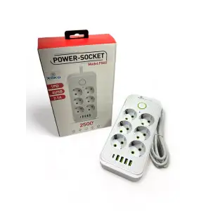 Сетевой фильтр XoKo SP-6-4-1 6 розеток, 5 USB, 2 м White (XК-SP6-4-1-WH) UA