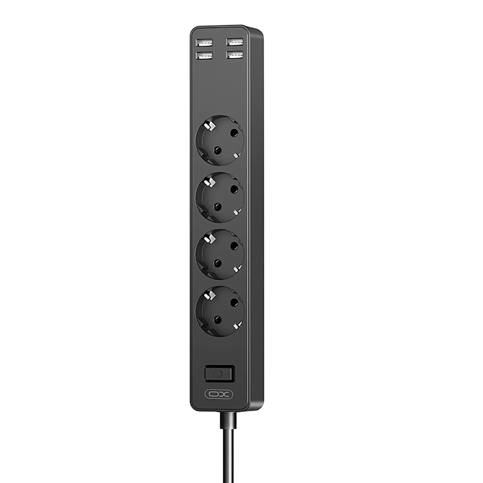 Мережевий фільтр XO WL10 4 розетки, 4 USB, 1.8 м Black (XO WL10.black) UA