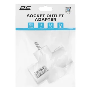 Сетевой адаптер 2E 3xТип F, 16A, белый (2E-AD0103WH) UA