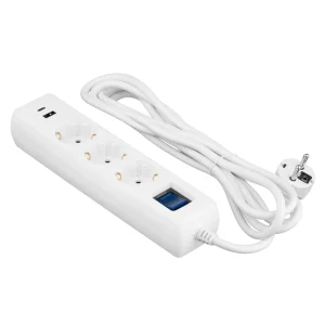 Сетевой фильтр 2E 3хSchuko, 1 х USB, 1 x USB-C, 3 м (2E-SP315M3USBWH) UA