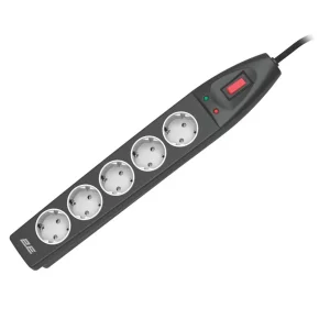 Сетевой фильтр 2E 5хSchuko, 10 м, черный (2E-SP515M10BK) UA