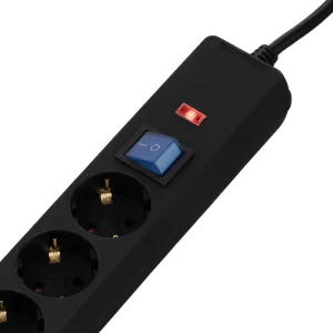 Фильтр питания 2E 3 розетки, 1 м, черный (2E-U03C14M1BK) UA