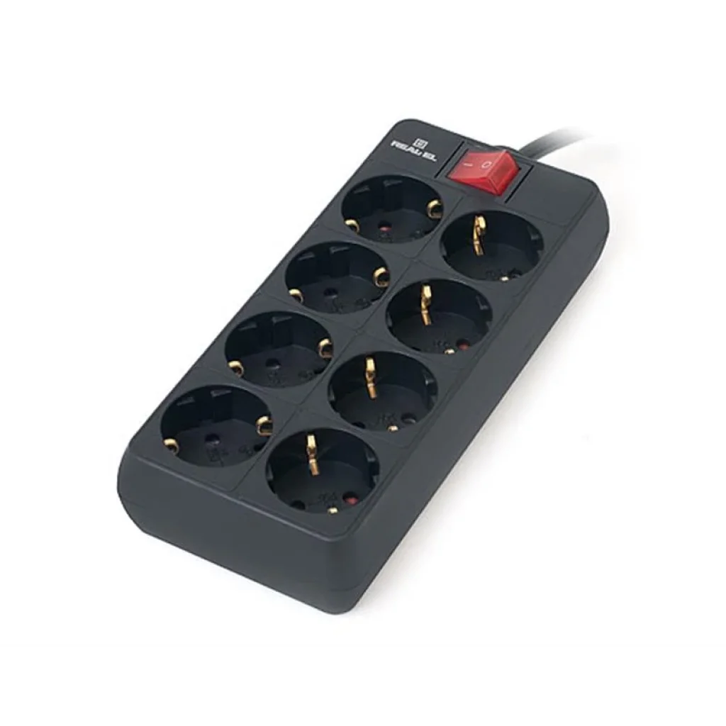 Фильтр питания REAL-EL RS-8 PROTECT 1.8m Black, EL122300021 UA