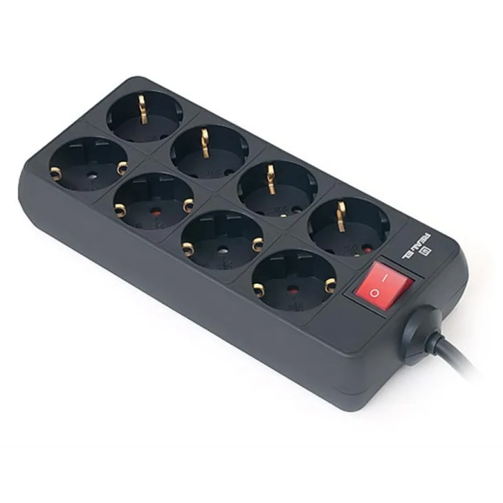 Фильтр питания REAL-EL RS-8 PROTECT 1.8m Black, EL122300021 UA