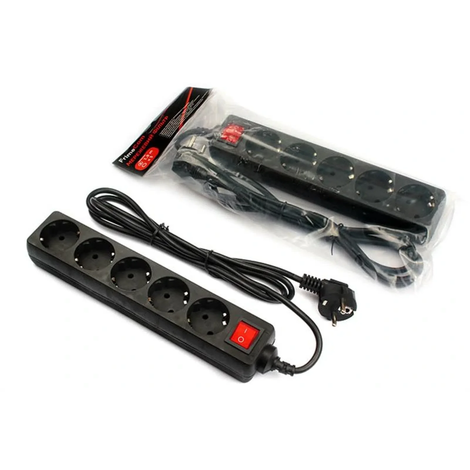 Фильтр питания FrimeCom (FC-B2005W 1.8 B) 5 розеток, 1.8 м, черный (пакет) UA