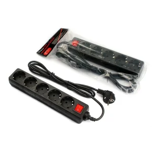 Фильтр питания FrimeCom (FC-B2005W 1.8 B) 5 розеток, 1.8 м, черный (пакет) UA