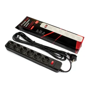 Фильтр питания FrimeCom (FC-B4006W 1.8 B) 6 розеток, 1.8 м, черный UA