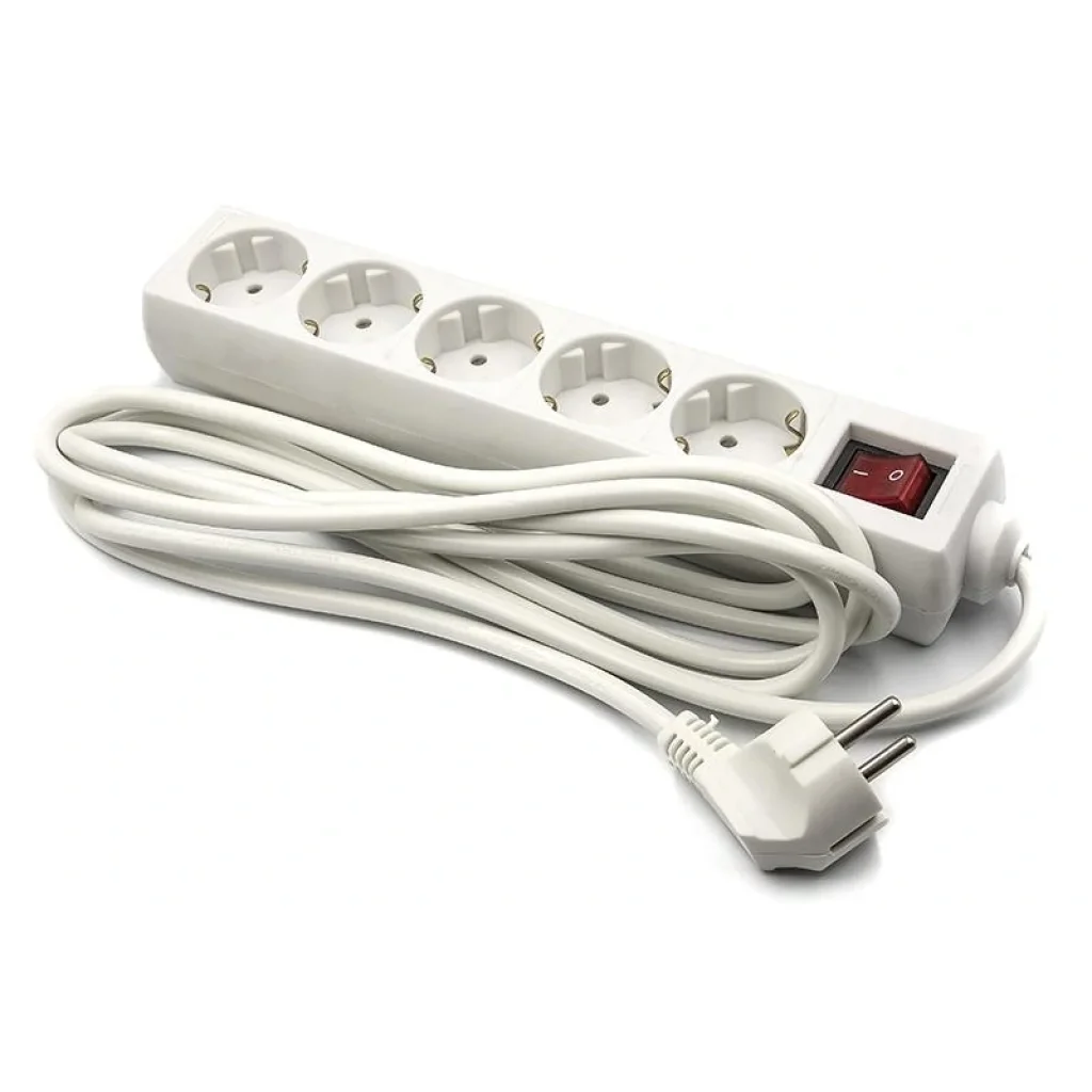 Фильтр питания PowerPlant JY-1052/3 (PPSA08M30S5) 5 розеток, 3 м, белый, кулек UA