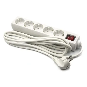 Фільтр живлення PowerPlant JY-1052/3 (PPSA08M30S5) 5 розеток, 3 м, білий, кульок UA