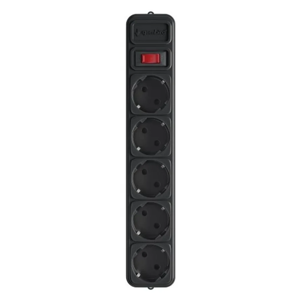 Фильтр питания Gembird Power Cube 5 розеток 1.8 м (SPG5-X-6B) для ИБП,черный UA