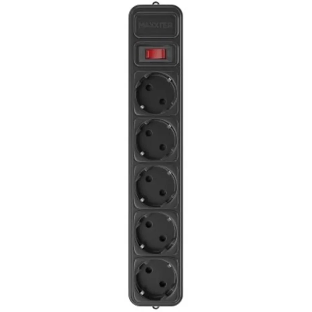 Фільтр живлення Maxxter 5 розеток 1.8м (SPM5-G-6B) чорний UA