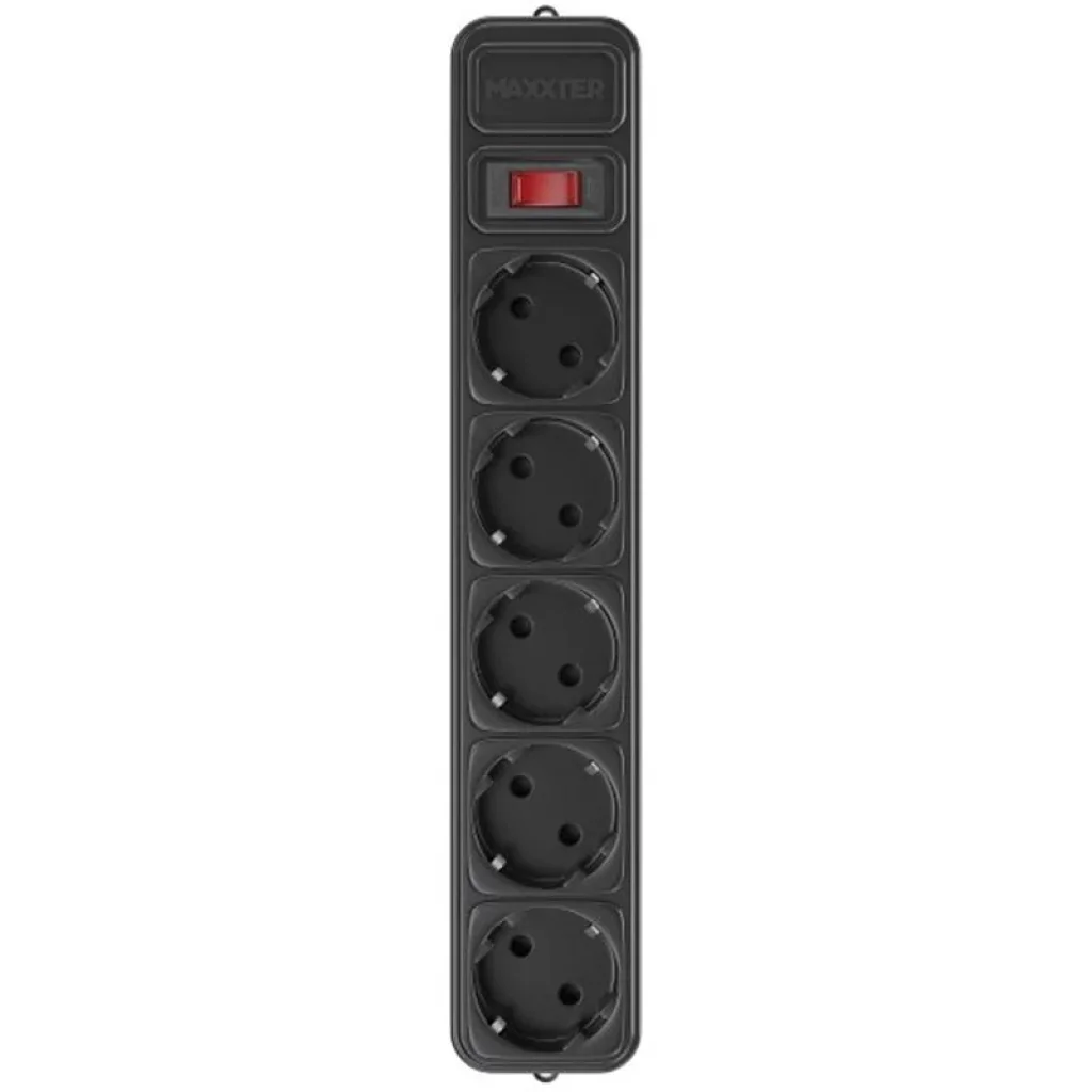 Фільтр живлення Maxxter 5 розеток 4.5м (SPM5-G-15B) чорний UA