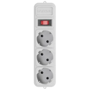 Фільтр живлення Maxxter (SPM3-G-6G) 3 розетки, 1.8м, білий UA