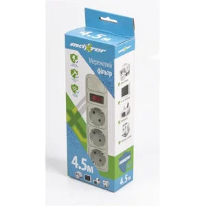 Фільтр живлення Maxxter (SPM3-G-15G) 3 розетки, 4.5м, білий UA