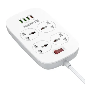 Фильтр питания ColorWay CW-CHU44QW 4 розетки, 4 USB (1QC3.0+3 AUTO ID), 1.8 м, белый UA