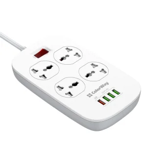 Фильтр питания ColorWay CW-CHU44QW 4 розетки, 4 USB (1QC3.0+3 AUTO ID), 1.8 м, белый UA