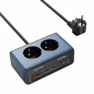 Фильтр питания ColorWay CW-CHE25PDB 45W 2 розетки, 1xUSB-A 2xUSB-C, 2 м, синий UA