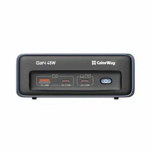 Фильтр питания ColorWay CW-CHE25PDB 45W 2 розетки, 1xUSB-A 2xUSB-C, 2 м, синий UA