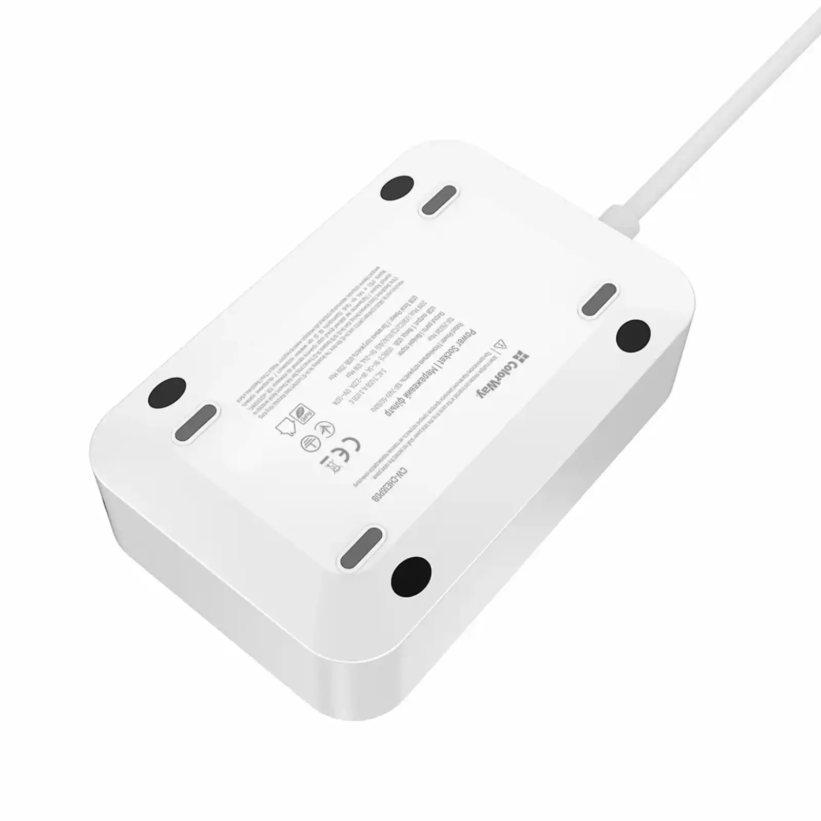 Фільтр живлення ColorWay CW-CHE36PDB 20W (3 USB-A + 3 TYPE-C) 3 розетки, 6 USB, 2 м, чорний UA