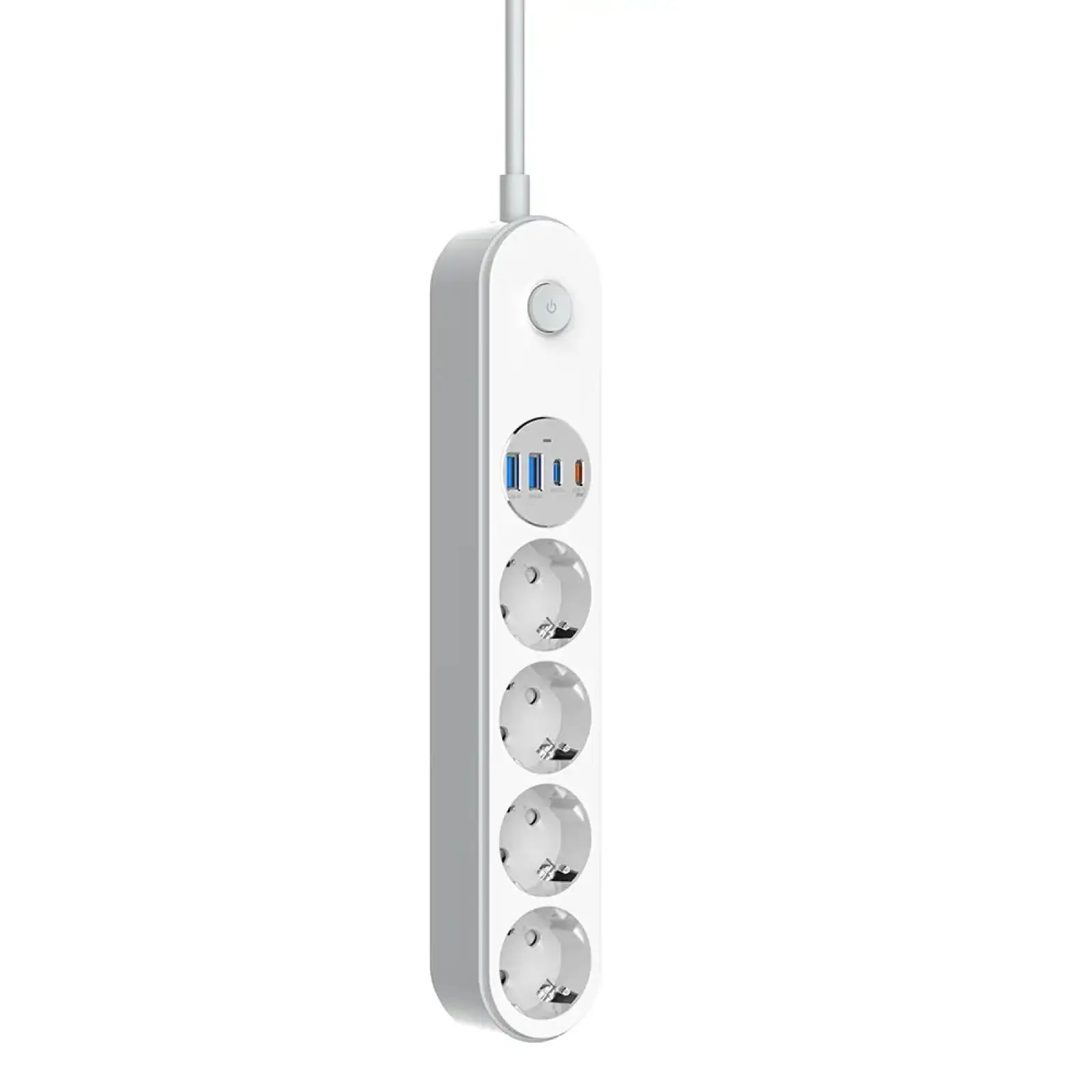 Фильтр питания ColorWay CW-CHE44PDW 4 розетки, 4USB (Type-C PD20W + 3USB QC3.0) (45W), 2 м, White UA