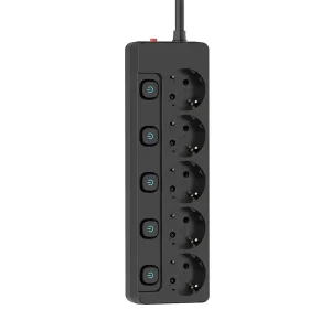 Фильтр питания СolorWay (CW-PSEA52SBK) 5 розеток, 2м, Black UA