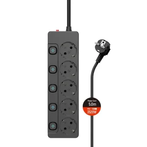 Фильтр питания СolorWay (CW-PSEA55SBK) 5 розеток, 5м, Black UA