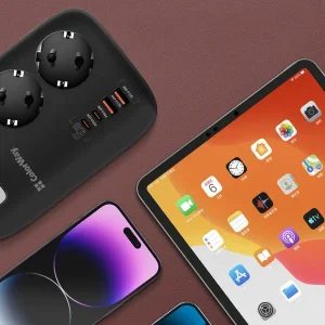 Фильтр питания ColorWay CW-CHE34PDB GaN3 Pro PD 65W (2USB-A + 2 TYPE-C) 3 розетки, 4 USB, 2 м, черный UA
