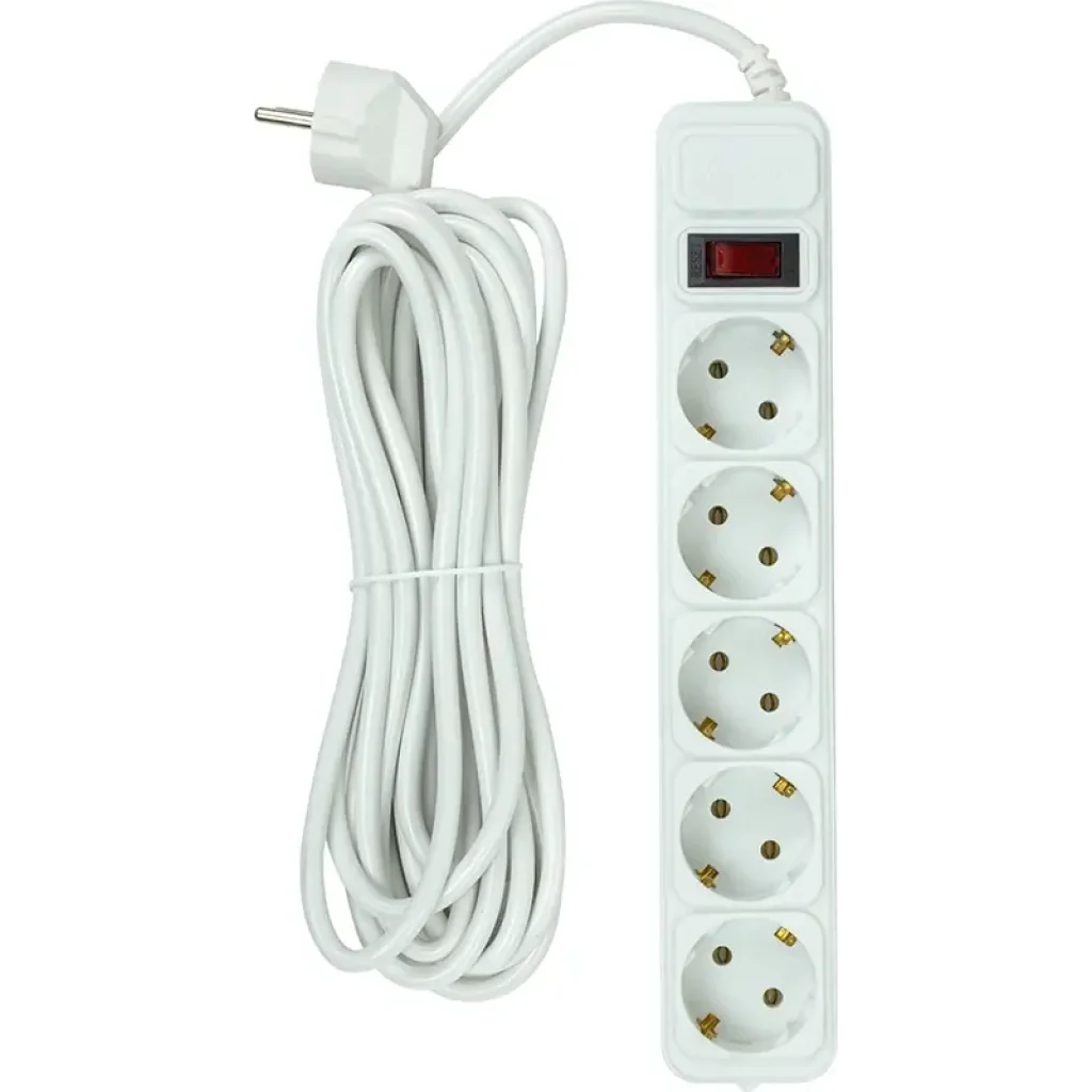 Фільтр живлення PowerPlant JY-1056/5B 5 розеток, 5м 100% медь, White (EX610587) UA