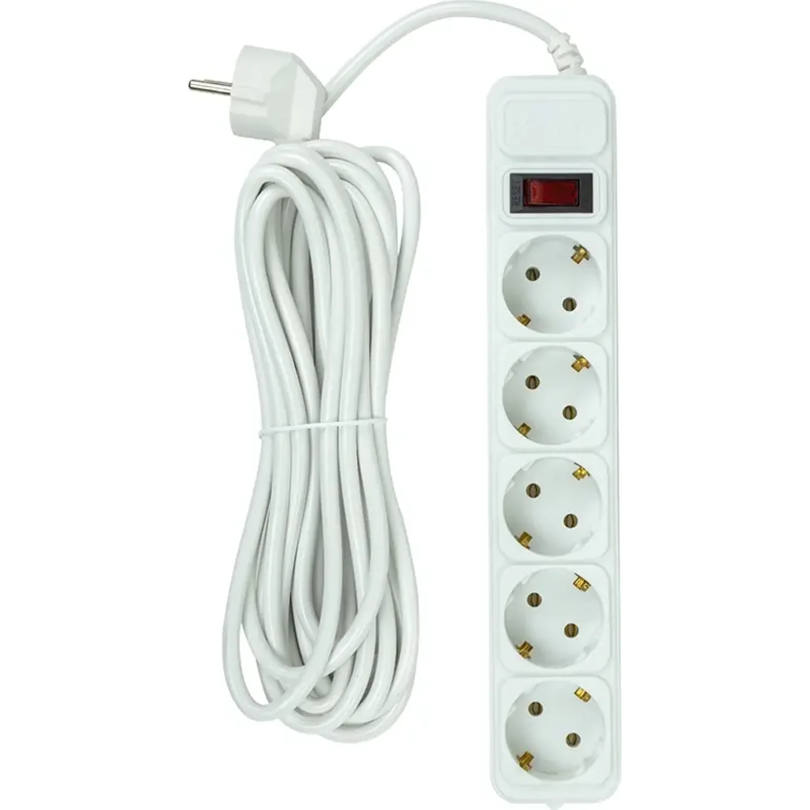 Фільтр живлення PowerPlant JY-1056/5B 5 розеток, 5м 100% медь, White (EX610587) UA
