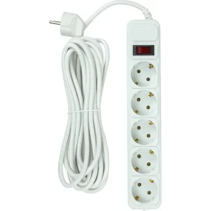 Фільтр живлення PowerPlant JY-1056/5B 5 розеток, 5м 100% медь, White (EX610587) UA