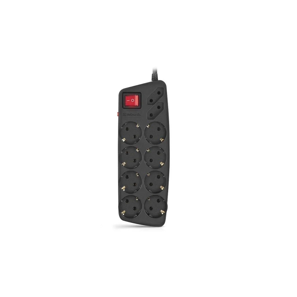 Фільтр живлення REAL-EL RS-10 Protect 3m Black, EL122300039 UA