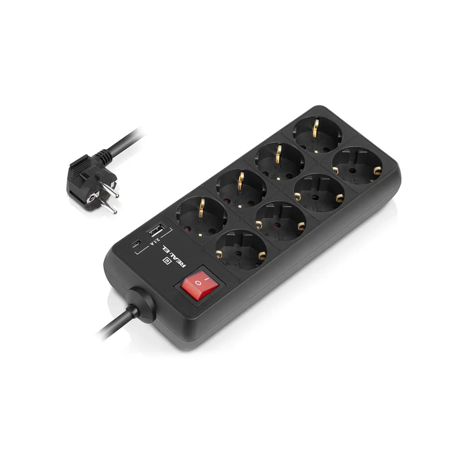 Фільтр живлення REAL-EL RS-Protect 805 3м Black (EL122300043) UA