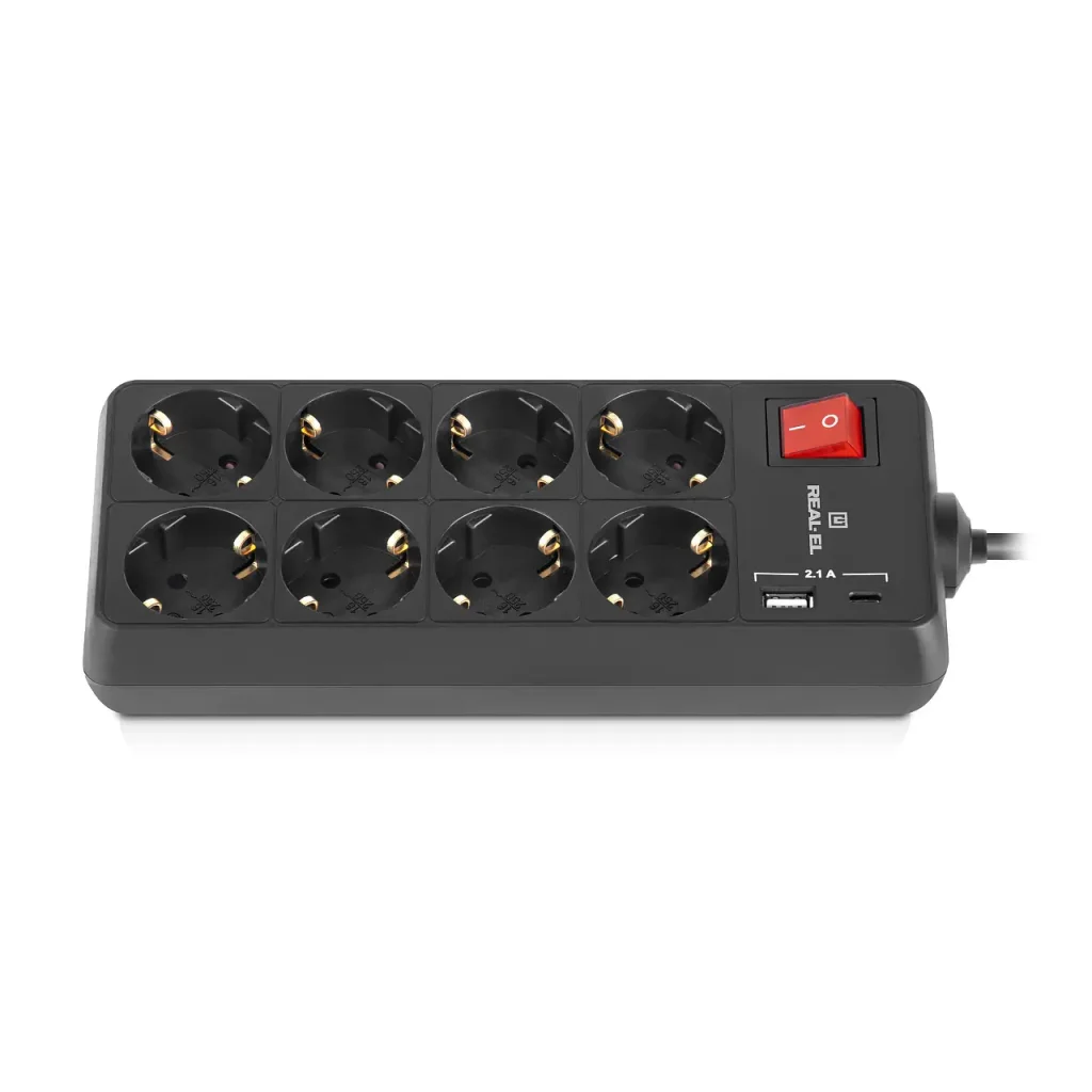 Фильтр питания REAL-EL RS-Protect 805 3м Black (EL122300043) UA