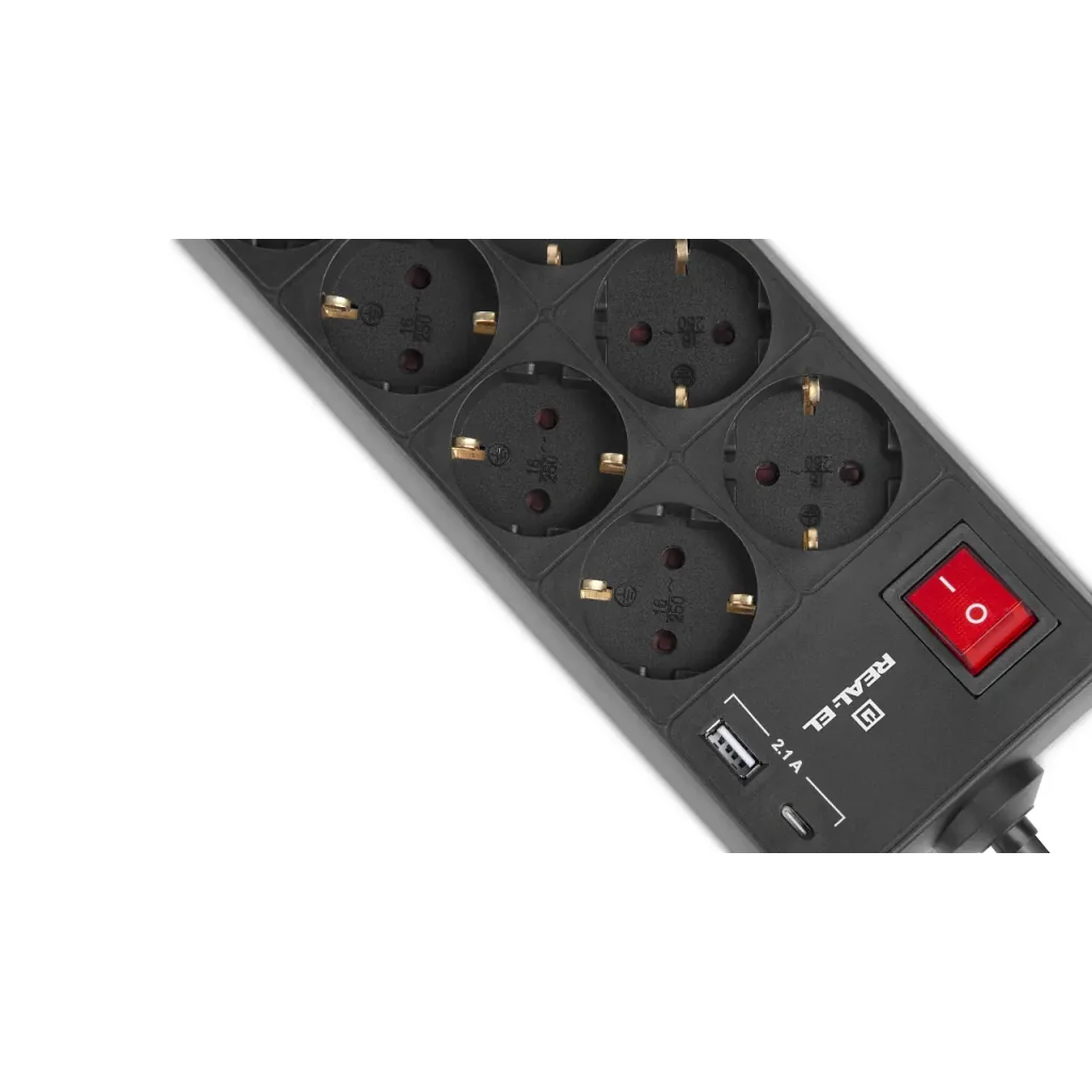 Фильтр питания REAL-EL RS-Protect 805 3м Black (EL122300043) UA