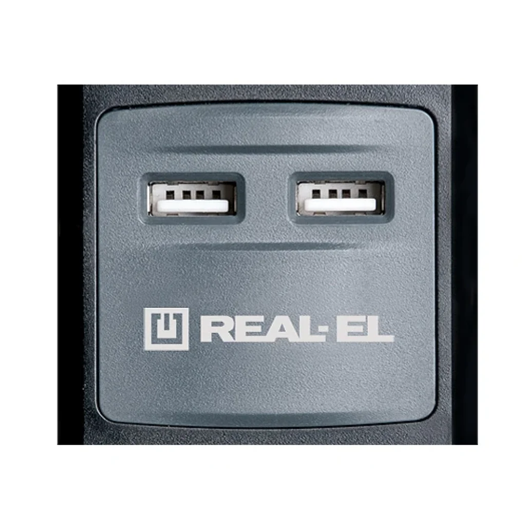 Фильтр питания REAL-EL RS-3 USB CHARGE 1.8m Black, EL122500001 UA
