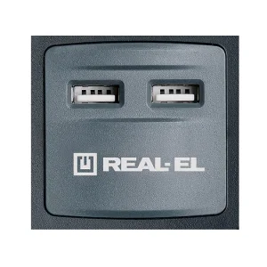 Фільтр живлення REAL-EL RS-8F USB CHARGE 3.0m Black, EL122300004 UA