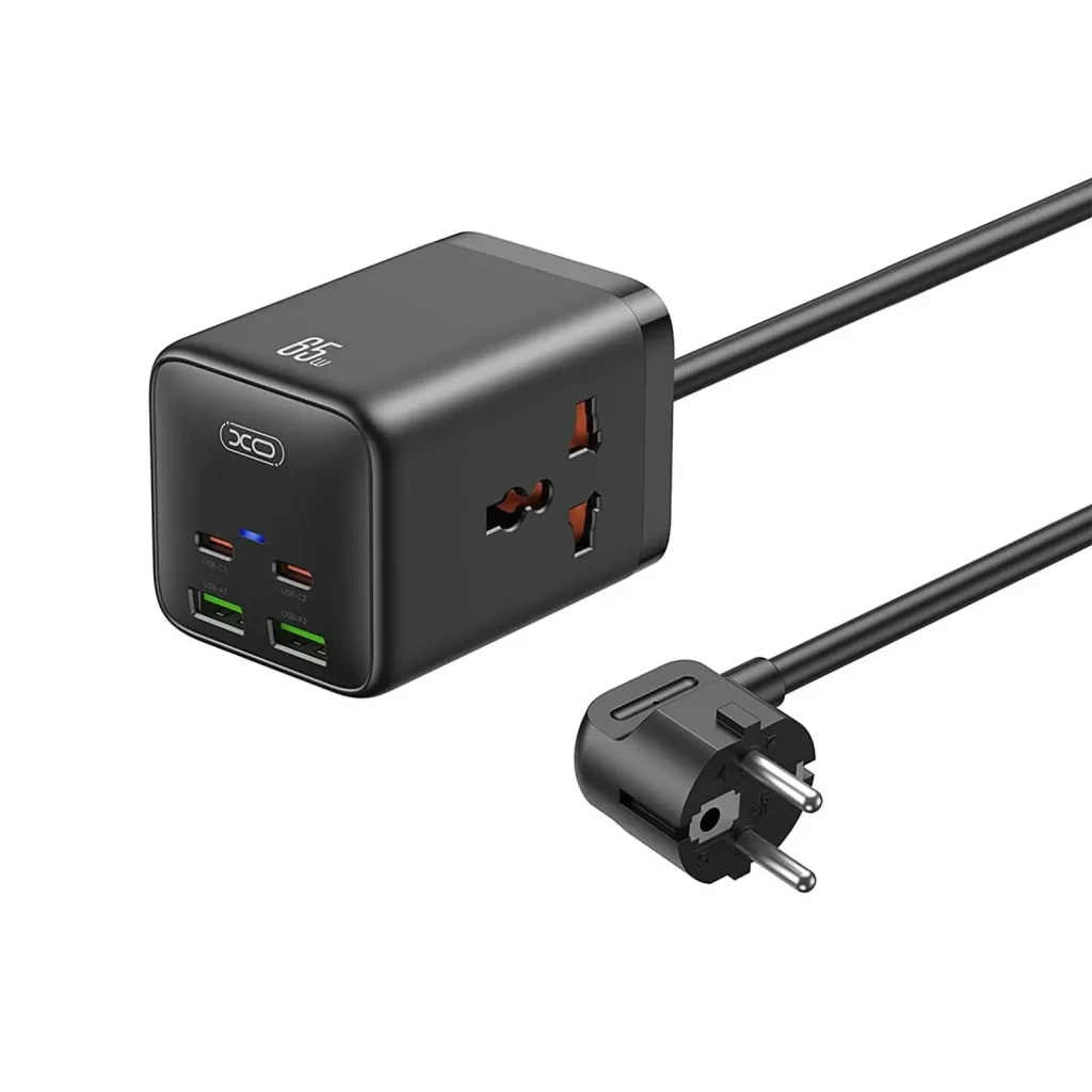 Сетевой фильтр XO (WL24.black) 2 розетки, 2 х USB, 2 x USB-C, 1.5 м, Black UA