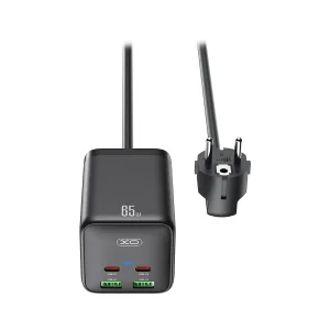 Сетевой фильтр XO (WL24.black) 2 розетки, 2 х USB, 2 x USB-C, 1.5 м, Black UA