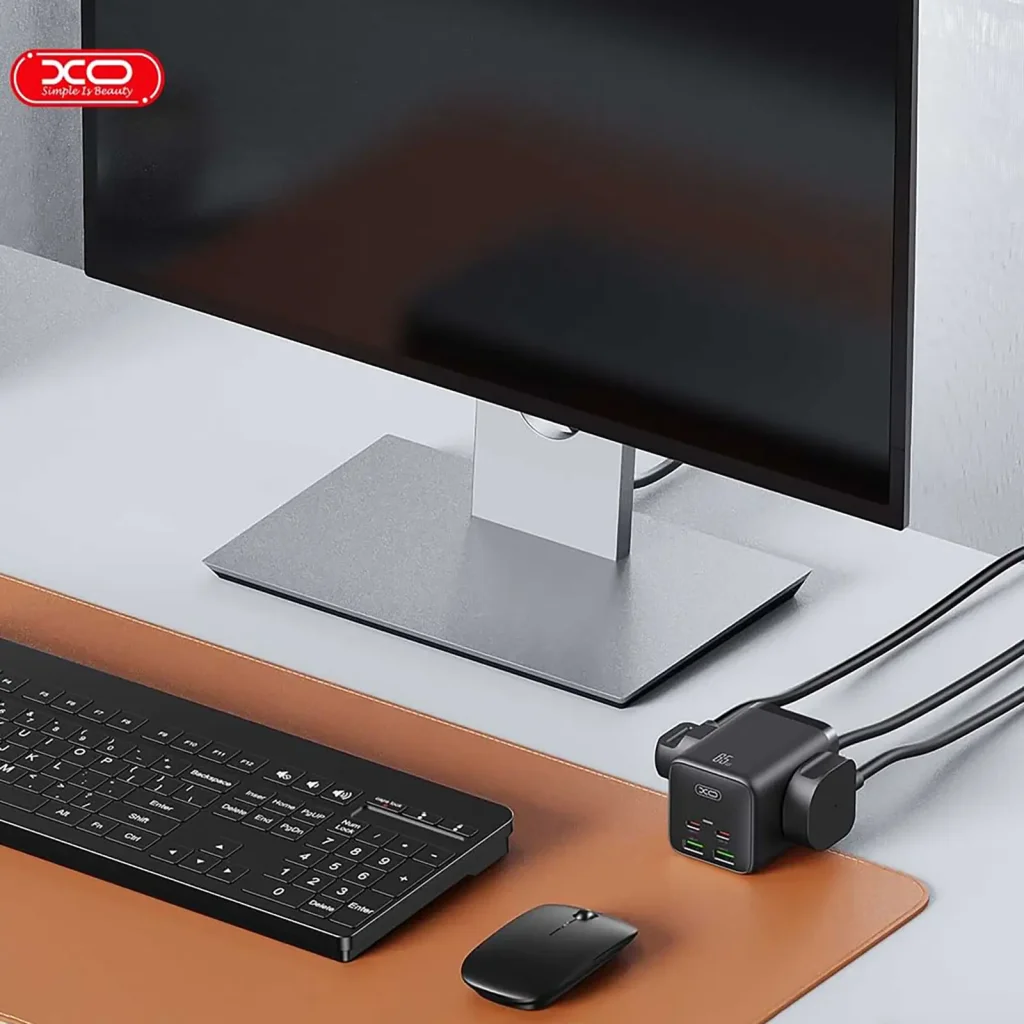 Сетевой фильтр XO (WL24.black) 2 розетки, 2 х USB, 2 x USB-C, 1.5 м, Black UA