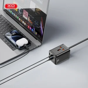 Сетевой фильтр XO (WL24.black) 2 розетки, 2 х USB, 2 x USB-C, 1.5 м, Black UA