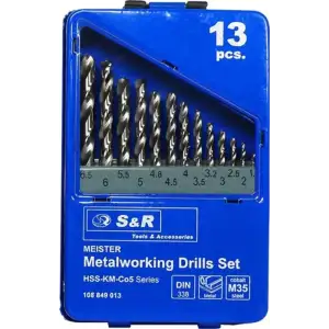 Набор сверл S&R Meister 1.5-6.5 мм 13 шт (108849013) UA